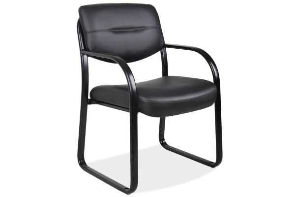 Merit Sled Base Guest Chair with Arms and Black Frame