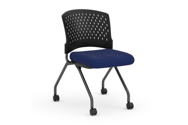 Perch Armless Nesting Chair with Casters - Fabric