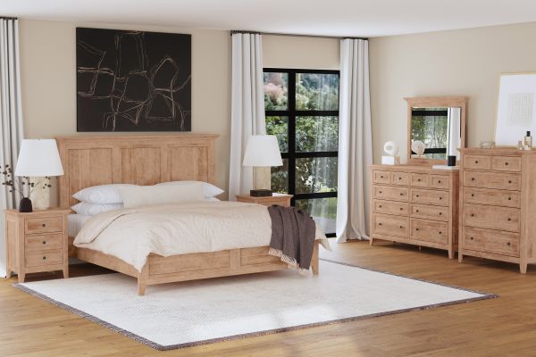 San Mateo 3-Piece Natural King Panel Bedroom Set