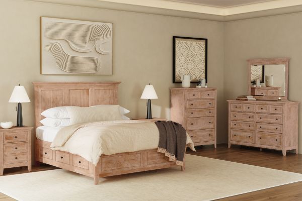 San Mateo 3-Piece Natural King Storage Bedroom Set 