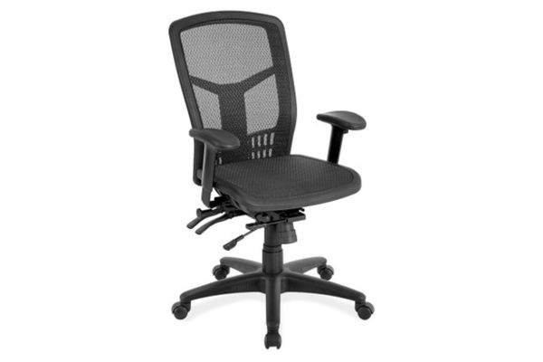 OfficeSource | CoolMesh Collection | Multi-Function High Back with Seat Slider and Black Frame