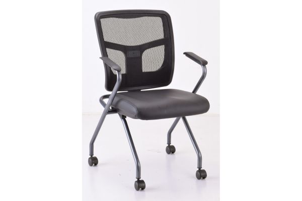 OfficeSource CoolMesh Collection Nesting Chair with Titanium Gray Frame