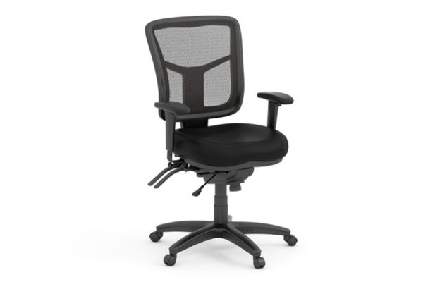OfficeSource | CoolMesh | Multi Function, Mid Back Chair with Seat Slider and Black Frame