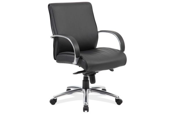 OfficeSource | Prestige | Executive Mid Back Chair w/Chrome Frame & Base