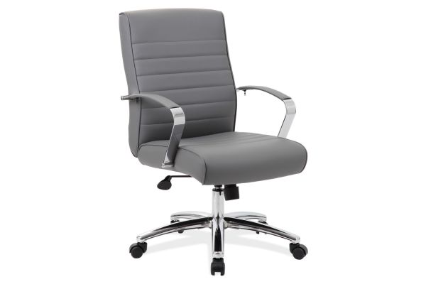 OfficeSource | Studio | Mid Back Chair with Chrome Frame
