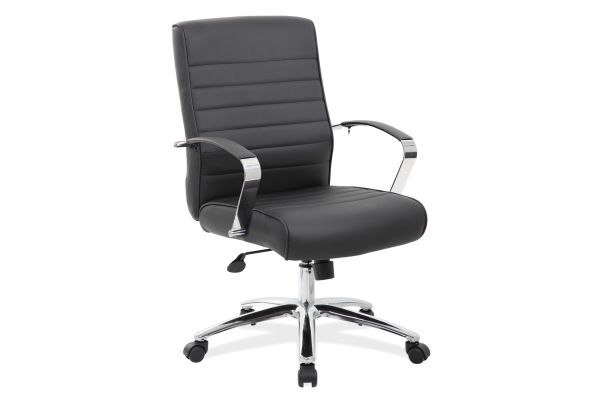 OfficeSource | Studio | Mid Back Chair with Chrome Frame