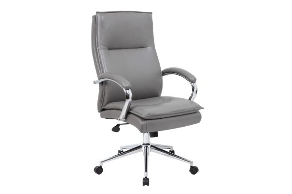 OfficeSource | Arc | Executive High Back with Fixed Arms and High Crown Chrome Frame