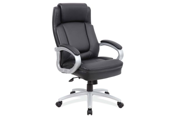 OfficeSource | Big & Tall | Executive Chair with Silver Heavy Duty Metal Base