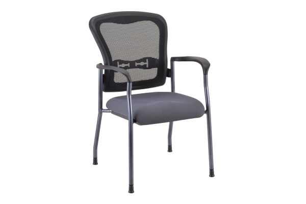 OfficeSource | CoolMesh | Mesh Back Guest Chair with Arms and Titanium Gray Frame