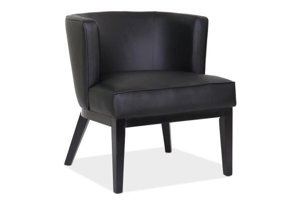 OfficeSource | Bowery | Barrel Back Arm Chair with Black Wood Legs
