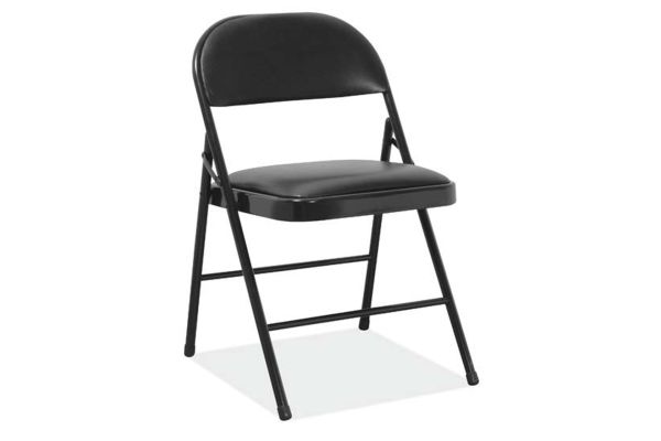 OfficeSource Black Steel Folding Chairs (Set of 4)