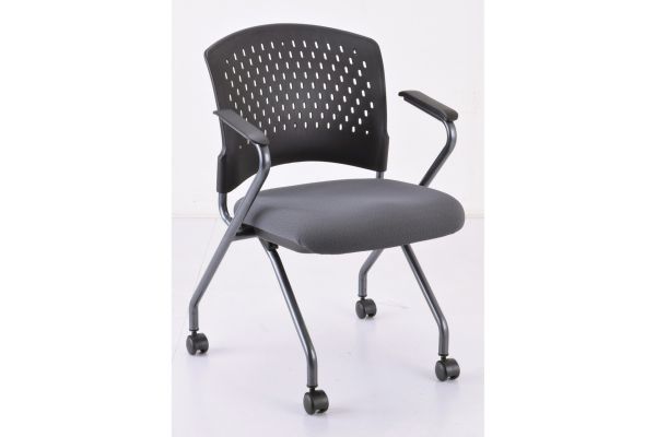 OfficeSource | Perch | Nesting Chair with Arms and Casters - Fabric