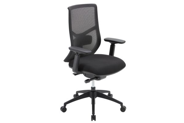 OfficeSource Starlight High Back Luxe Task Chair with Black Frame and Seat Slider