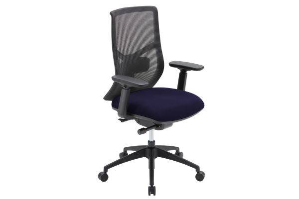 OfficeSource Starlight High Back Luxe Task Chair with Black Frame and Seat Slider