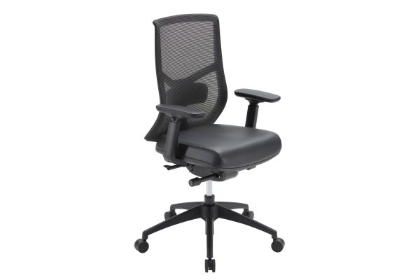 OfficeSource Starlight High Back Luxe Task Chair with Black Frame and Seat Slider