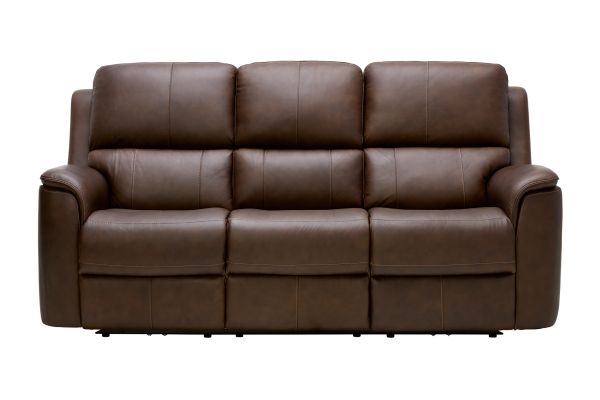 Oliver Umber Leather Triple Power Reclining Sofa