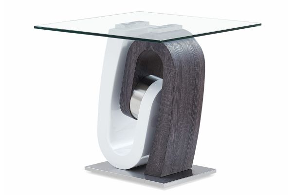 Global Furniture Black Geometric Glass End Table - T4127ET