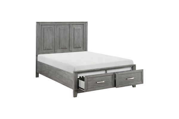 Garretson Full Platform Bed with Footboard Storage - Gray