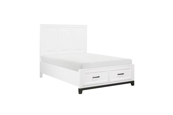 Garretson Full Platform Bed with Footboard Storage - White