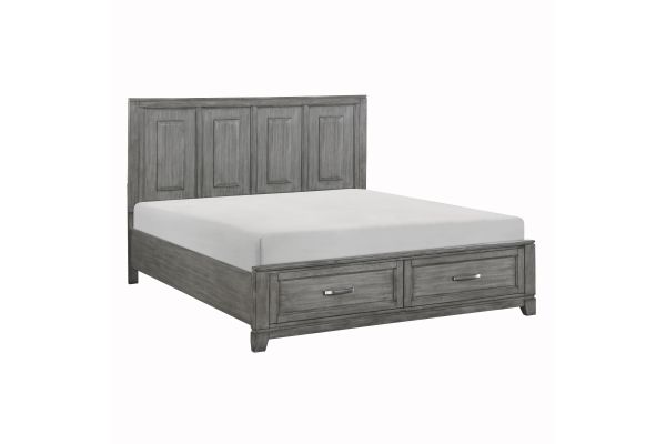 Garretson King Platform Bed with Footboard Storage - Gray