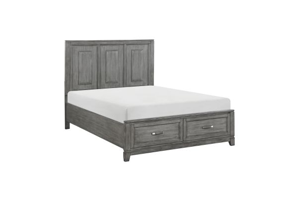 Garretson Queen Platform Bed with Footboard Storage - Gray