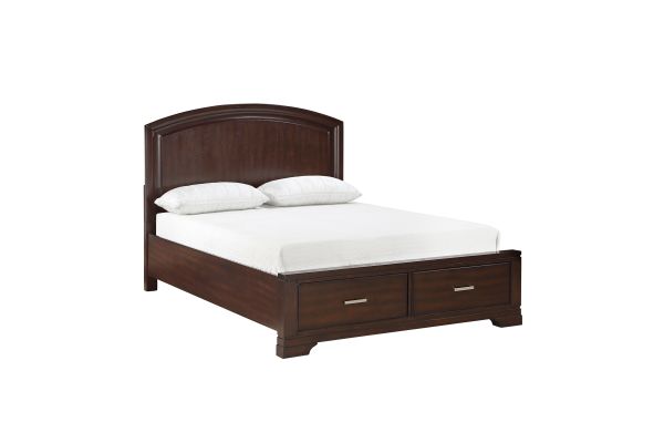Hudson King Platform Bed with Footboard Storage - Cherry