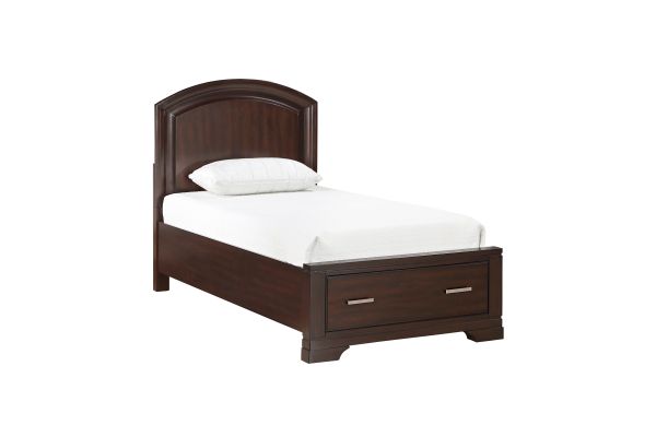 Hudson Twin Platform Bed with Footboard Storage - Cherry