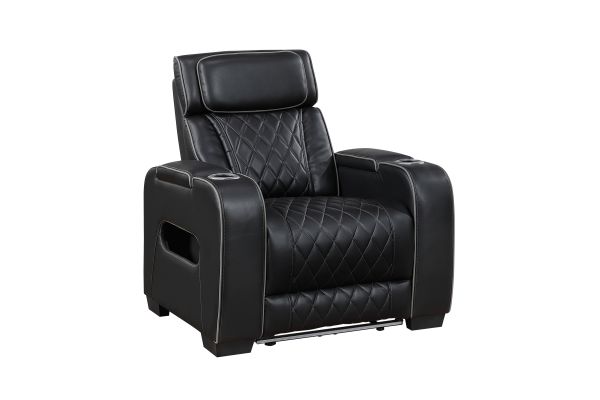 Fairway Power Reclining Chair With Power Headrest - Black