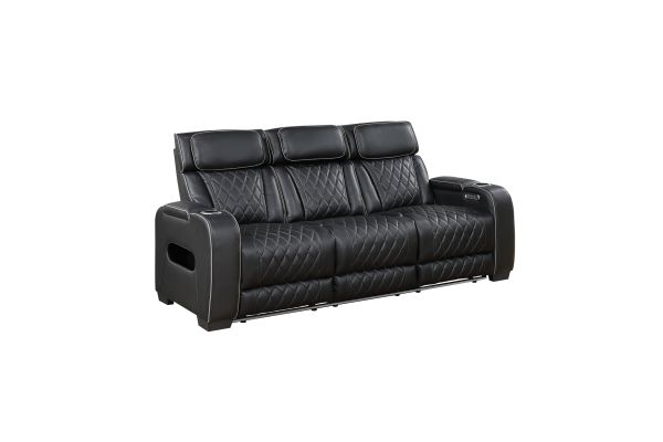 Fairway Power Double Reclining Sofa - Black