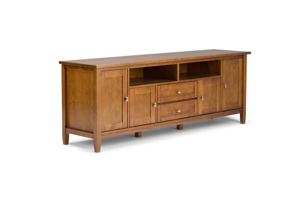 Warm Shaker 72 inch TV Media Stand - Light Golden Brown