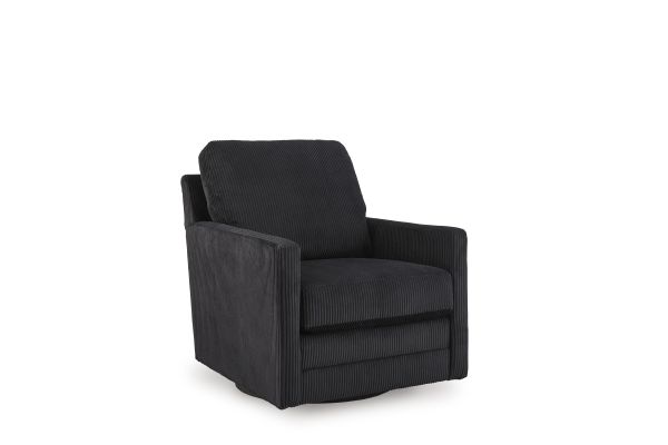 Icaman Swivel Accent Chair - Onyx