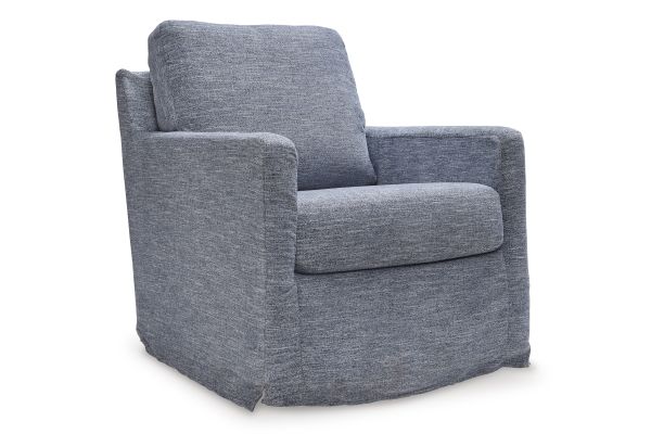 Nenana Next-Gen Nuvella Swivel Glider Accent Chair - Denim