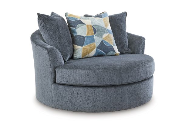 Maxon Place Oversized Swivel Accent Chair - Navy
