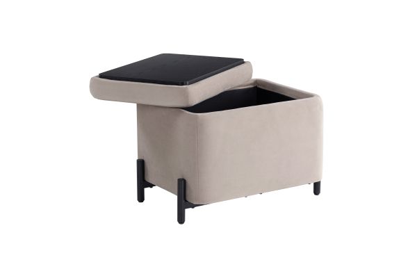 Kiley Small Storage Ottoman - Taupe