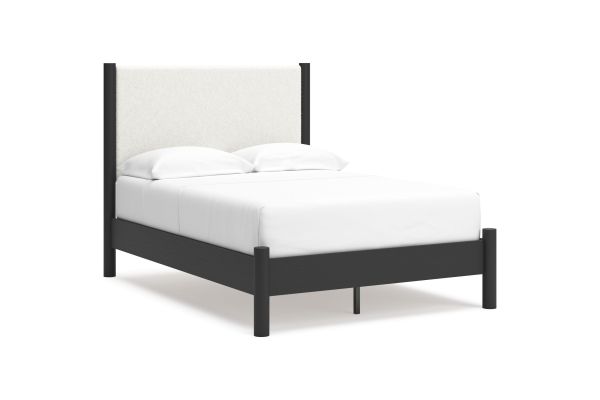 Cadmori Full Upholstered Panel Bed - Black