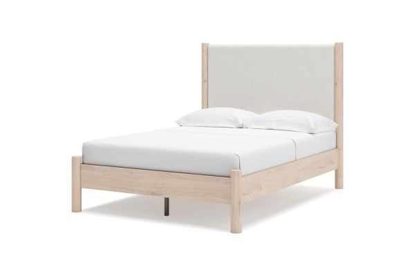 Cadmori Full Upholstered Panel Bed - Natural