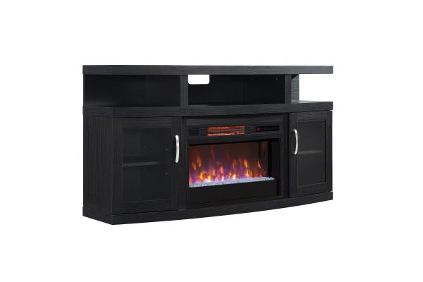 Cantilever Fireplace w/ Crystals TV Stand