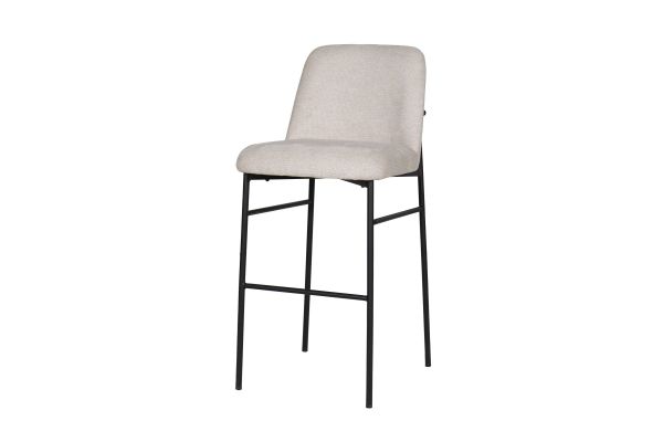 Erik Bar Chair with Black Metal Frame (Set of 6) - Beige