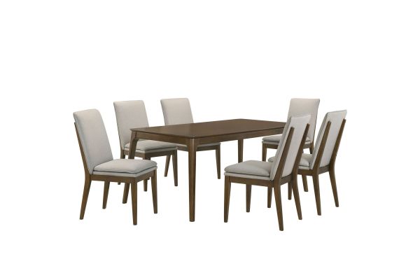Maggie 7 Piece Dining Table Set with 6 Chairs - Natural