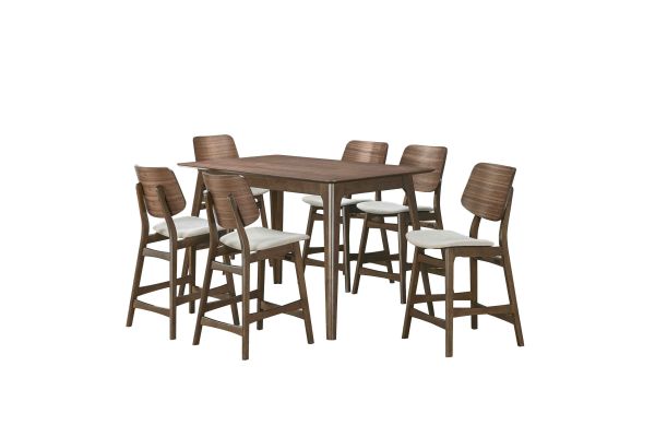 Oscar 7 Piece Counter Table Set - Walnut