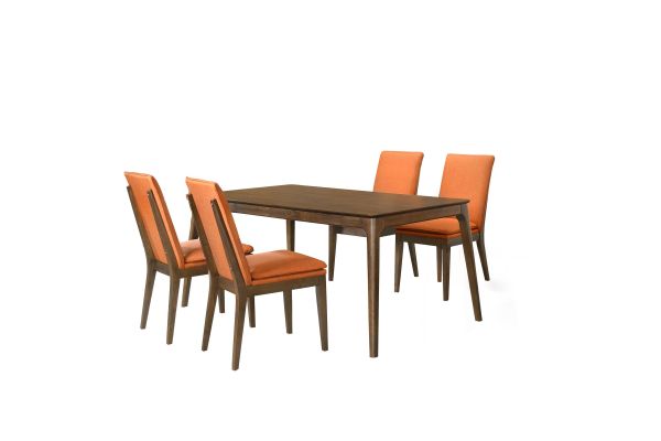 Maggie 5 Piece Dining Table Set with 4 Chairs - Terracotta