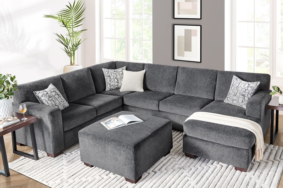 Presley Stone 2-Piece Sectional with Right Arm Facing Chaise 6