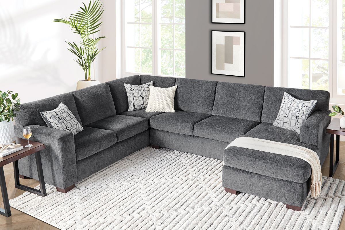 Presley Stone 2-Piece Sectional with Right Arm Facing Chaise 4