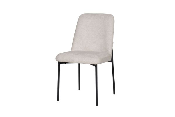 Erik Side Chair with Black Metal Frame - Beige