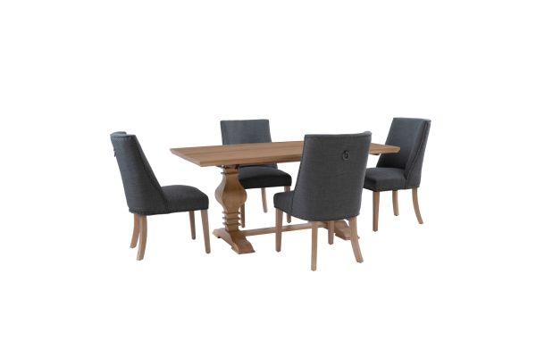 Banks 5-Piece Dining Set with Grey Chairs