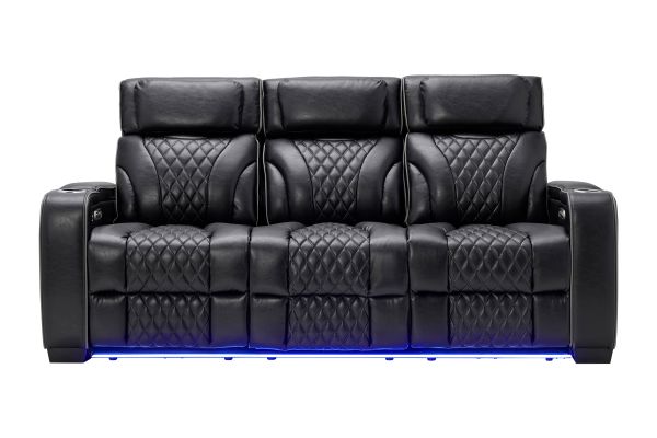 Zodiac Black Dual Power Reclining Sofa