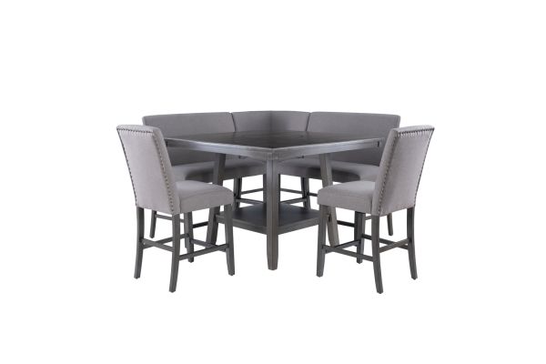 Seneca Grey Counter Group Bench Nook 6-Piece