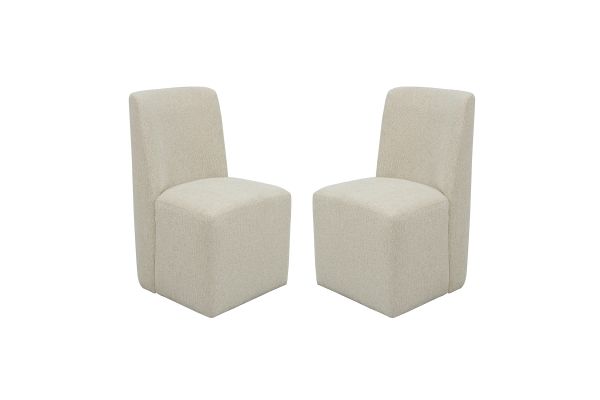 Waterfall Off-White Pair of Upholstered Dining Chairs