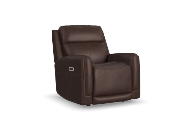 Alister Burnt Umber Leather Power Gliding Recliner