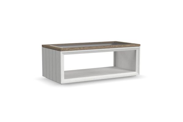 Melody White Rectangular Coffee Table with Casters